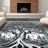 Dramatic Charcoal Tree Silhouette(Gray)