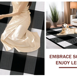 Ultra Soft Area Rug, Non Slip, Stain Resistant, Washable Area Rugs for Living Room, Bedroom, Chic Cozy Striped Arrangement(Black)