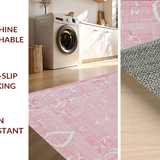 Ultra Soft Area Rug, Non Slip, Stain Resistant, Washable Area Rugs for Living Room, Bedroom, Bow-Shaped Rug with Stylish Loop Pattern and Uno Reverse Symbol(Pink)