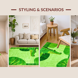 Ultra Soft Area Rug, Non Slip, Stain Resistant, Washable Area Rugs for Living Room, Bedroom, Cute Soft Pastel Animal Shapes(Green)