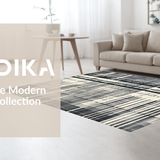 Ultra Soft Area Rug, Non Slip, Stain Resistant, Washable Area Rugs for Living Room, Bedroom, Elegant Contrasting Stripe Pattern Rug Washable Holiday Welcome Decor(Gray)