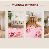 Ultra Soft Area Rug, Non Slip, Stain Resistant, Washable Area Rugs for Living Room, Bedroom, Faux Wool Pink Accent Rug for Home Office(Pink)