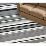 Ultra Soft Area Rug, Non Slip, Stain Resistant, Washable Area Rugs for Living Room, Bedroom, Chic Neutral Toned Linear Arrangement(Black)
