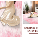 Ultra Soft Area Rug, Non Slip, Stain Resistant, Washable Area Rugs for Living Room, Bedroom, Chic Abstract Textured Wave(Pink)