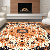 Ultra Soft Area Rug, Non Slip, Stain Resistant, Washable Area Rugs for Living Room, Bedroom, Chic Colorful Pom Pom Arrangement(Orange)
