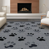 Ultra Soft Area Rug, Non Slip, Stain Resistant, Washable Area Rugs for Living Room, Bedroom, Sleek Modern Paw Design Element(Gray)