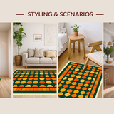 Ultra Soft Area Rug, Non Slip, Stain Resistant, Washable Area Rugs for Living Room, Bedroom, Vintage Geometric Hexagon Fusion(Orange)