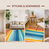 Ultra Soft Area Rug, Non Slip, Stain Resistant, Washable Area Rugs for Living Room, Bedroom, Bold Teal and Orange Swirl(Orange)