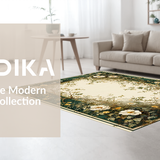 Ultra Soft Area Rug, Non Slip, Stain Resistant, Washable Area Rugs for Living Room, Bedroom, Sophisticated Nature-Inspired Geometric Style(White)
