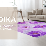 Ultra Soft Area Rug, Non Slip, Stain Resistant, Washable Area Rugs for Living Room, Bedroom, Dreamy Plush Blossom Arrangement(Purple)