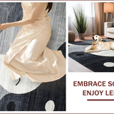 Ultra Soft Area Rug, Non Slip, Stain Resistant, Washable Area Rugs for Living Room, Bedroom, Trendy Monochrome Yin-Yang Aesthetic(Gray)
