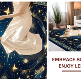 Ultra Soft Area Rug, Non Slip, Stain Resistant, Washable Area Rugs for Living Room, Bedroom, Luxurious Night Sky Medallion(Blue)