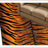 Ultra Soft Area Rug, Non Slip, Stain Resistant, Washable Area Rugs for Living Room, Bedroom, Chic Rustic Tiger Motif Elegance(Black)