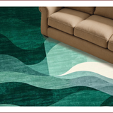 Ultra Soft Area Rug, Non Slip, Stain Resistant, Washable Area Rugs for Living Room, Bedroom, Chic Vintage Inspired Overlay Design(Green)