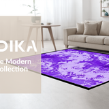 Ultra Soft Area Rug, Non Slip, Stain Resistant, Washable Area Rugs for Living Room, Bedroom, Trendy Funky Circular Motif(Purple)