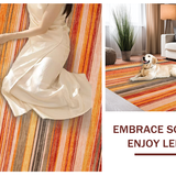 Ultra Soft Area Rug, Non Slip, Stain Resistant, Washable Area Rugs for Living Room, Bedroom, Chic Warm Tones Artful Arrangement(Orange)