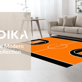 Ultra Soft Area Rug, Non Slip, Stain Resistant, Washable Area Rugs for Living Room, Bedroom, Artistic Circular Athletic Vibe(Orange)