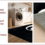 Ultra Soft Area Rug, Non Slip, Stain Resistant, Washable Area Rugs for Living Room, Bedroom, Soft Black and White Yoga Mat(Black) - ODIKA
