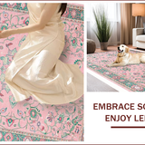 Ultra Soft Area Rug, Non Slip, Stain Resistant, Washable Area Rugs for Living Room, Bedroom, Floral Pastel Boho Elegance(Pink)