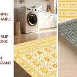 Ultra Soft Area Rug, Non Slip, Stain Resistant, Washable Area Rugs for Living Room, Bedroom, Elegant Subtle Floral Arrangement(Ivory)