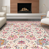 Ultra Soft Area Rug, Non Slip, Stain Resistant, Washable Area Rugs for Living Room, Bedroom, Serene Abstract Nature Inspired Pattern(Ivory)