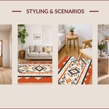 Ultra Soft Area Rug, Non Slip, Stain Resistant, Washable Area Rugs for Living Room, Bedroom, Neutral Tufted Bath Rug for Minimalist Decor(Orange)