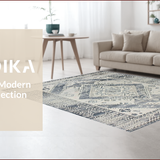 Ultra Soft Area Rug, Non Slip, Stain Resistant, Washable Area Rugs for Living Room, Bedroom, Elegant Geometric Earth Tones(Gray)