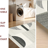 Ultra Soft Area Rug, Non Slip, Stain Resistant, Washable Area Rugs for Living Room, Bedroom, Sleek Geometric Arch Pattern(Gray)