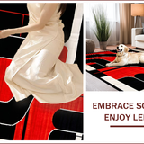 Ultra Soft Area Rug, Non Slip, Stain Resistant, Washable Area Rugs for Living Room, Bedroom, Dynamic Red and Black Patterns(Red)