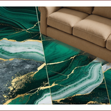 Ultra Soft Area Rug, Non Slip, Stain Resistant, Washable Area Rugs for Living Room, Bedroom, Luxe Gold Marble Aesthetic Fusion(Green)