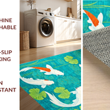 Artistic Nature Themed Indoor Mat(Blue)