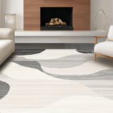 Ultra Soft Area Rug, Non Slip, Stain Resistant, Washable Area Rugs for Living Room, Bedroom, Serene Monochrome Wave Patterns(Gray)