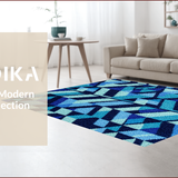 Ultra Soft Area Rug, Non Slip, Stain Resistant, Washable Area Rugs for Living Room, Bedroom, Turtle Geometric Poolside(Blue)