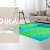 Ultra Soft Area Rug, Non Slip, Stain Resistant, Washable Area Rugs for Living Room, Bedroom, Trendy Minimalist Color Block(Blue)