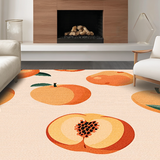 Ultra Soft Area Rug, Non Slip, Stain Resistant, Washable Area Rugs for Living Room, Bedroom, Elegant Peachy Geometric Fusion Style(Orange)