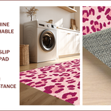 Ultra Soft Area Rug, Non Slip, Stain Resistant, Washable Area Rugs for Living Room, Bedroom, Modern Leopard Print Soft Playroom Rug(Pink)