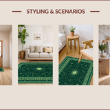 Ultra Soft Area Rug, Non Slip, Stain Resistant, Washable Area Rugs for Living Room, Bedroom, Mystical Celestial Cat(Green)