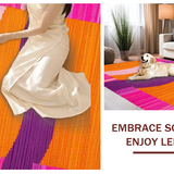 Ultra Soft Area Rug, Non Slip, Stain Resistant, Washable Area Rugs for Living Room, Bedroom, Colorful Contemporary Ethnic Fusion(Orange)