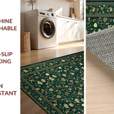 Ultra Soft Area Rug, Non Slip, Stain Resistant, Washable Area Rugs for Living Room, Bedroom, Chic Moody Botanical Illustration(Green)