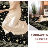 Ultra Soft Area Rug, Non Slip, Stain Resistant, Washable Area Rugs for Living Room, Bedroom, Boho Sun Moon Galaxy(Black)