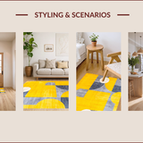 Ultra Soft Area Rug, Non Slip, Stain Resistant, Washable Area Rugs for Living Room, Bedroom, Modern Abstract Yellow Aesthetic Vibe(Yellow)