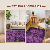 Ultra Soft Area Rug, Non Slip, Stain Resistant, Washable Area Rugs for Living Room, Bedroom, Stylish Transitional Symmetrical Elements(Purple)