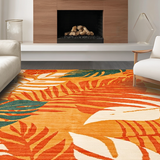 Ultra Soft Area Rug, Non Slip, Stain Resistant, Washable Area Rugs for Living Room, Bedroom, Quirky Colorful Retro Vibes(Orange)