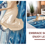 Ultra Soft Area Rug, Non Slip, Stain Resistant, Washable Area Rugs for Living Room, Bedroom, Cozy Earthy Animal Silhouette(Blue)