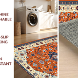 Ultra Soft Area Rug, Non Slip, Stain Resistant, Washable Area Rugs for Living Room, Bedroom, Whimsical Orange and Blue Palette(Orange)