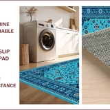 Ultra Soft Area Rug, Non Slip, Stain Resistant, Washable Area Rugs for Living Room, Bedroom, Vintage Medallion Blue Living Room Stain-Resistant Carpet(Blue)