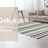Ultra Soft Area Rug, Non Slip, Stain Resistant, Washable Area Rugs for Living Room, Bedroom, Modern Geometric Outdoor Carpet(Black)