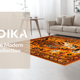 Ultra Soft Area Rug, Non Slip, Stain Resistant, Washable Area Rugs for Living Room, Bedroom, Bold Orange Playful Design Theme(Orange)