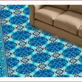 Ultra Soft Area Rug, Non Slip, Stain Resistant, Washable Area Rugs for Living Room, Bedroom, Vintage Blue Geometric Living Room Rug Washable(Blue)