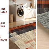 Ultra Soft Area Rug, Non Slip, Stain Resistant, Washable Area Rugs for Living Room, Bedroom, Trendy Neutral Toned Rustic Decor(Orange)